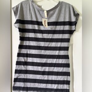 Gray and Black‎ striped T-Shirt